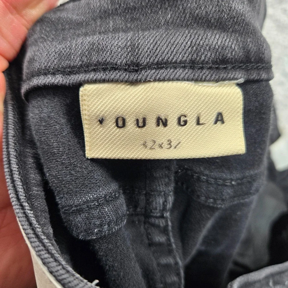 Young LA Jeans Mens 32x32 tailored slim black distressed‎